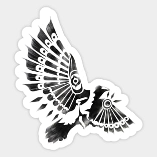 Raven Crow Shaman tribal tattoo design Sticker